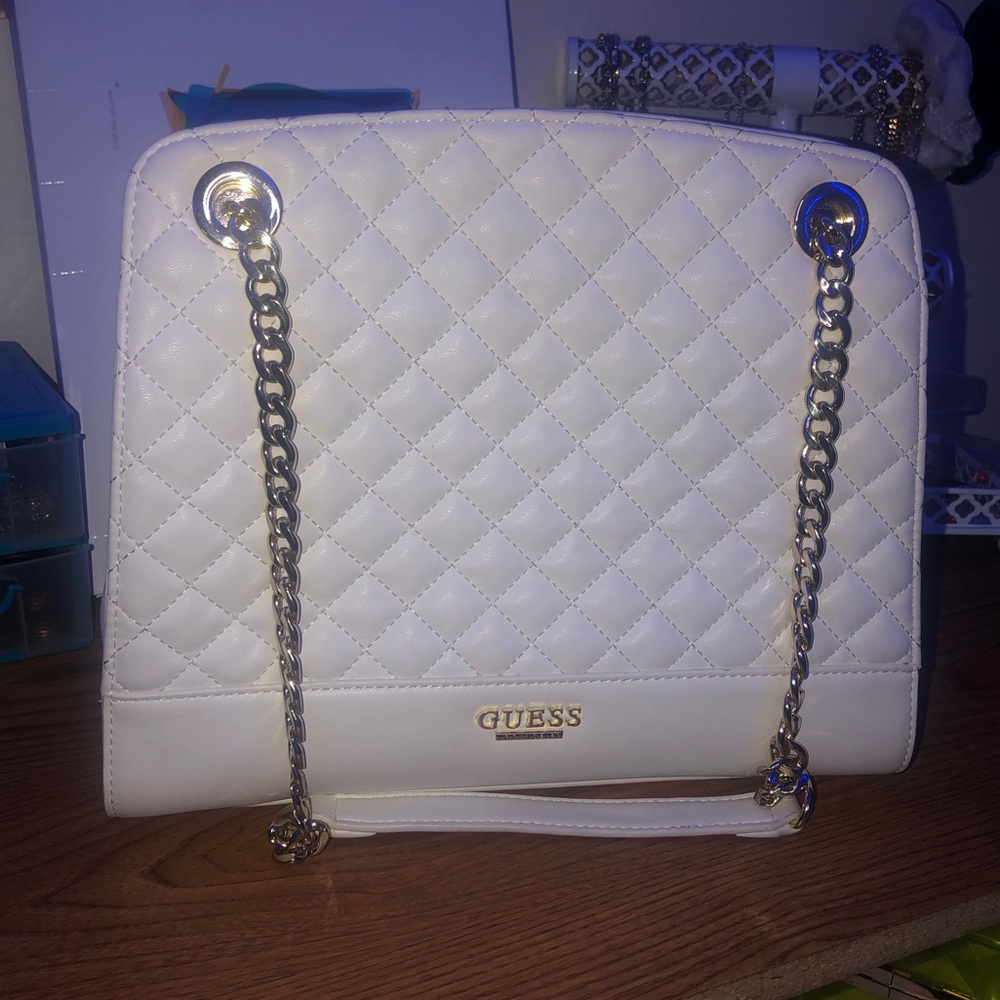 White and Gold Guess Purse